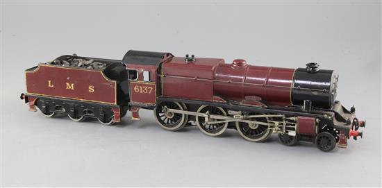 A Bassett-Lowke 4-6-0 LMS Vesta tender locomotive, number 6137, crimson lake livery, 3 rail, overall 46cm
